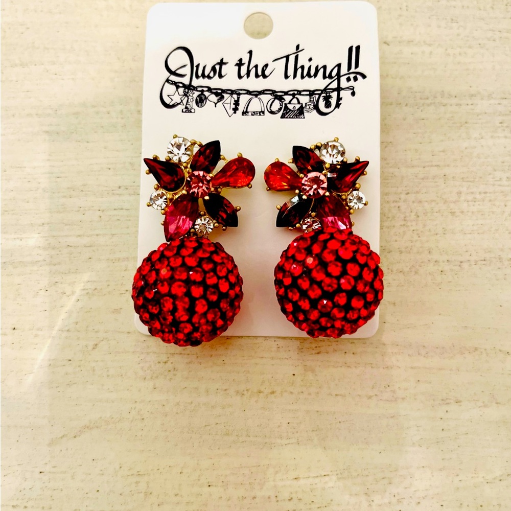 Red stone Special occasion earrings